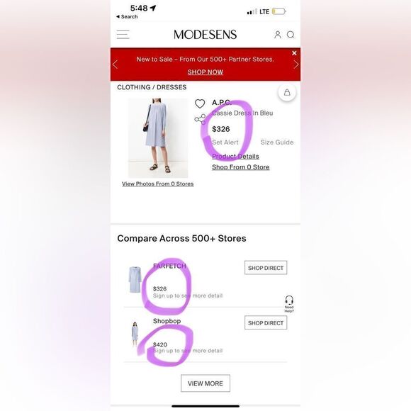 A.P.C. Cassie Dress In Bleu Size 34 Atelier de Production et de Création - Picture 2 of 4